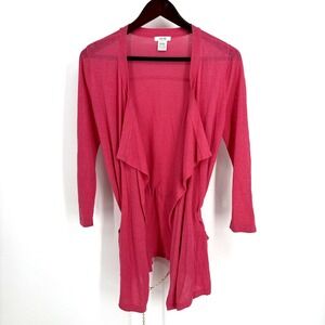 Vintage‎ Cache Pink Lightweight Cardigan Sweater M Chain Belt Y2K Fairycore